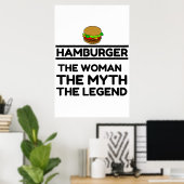 ハンバーガー女性伝説 ポスター (ホームオフィス)