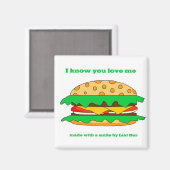 ハンバーガー好き マグネット (正面/裏面)