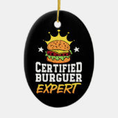 ハンバーガー専門家認定ハンバーガー手描きバーガー セラミックオーナメント (正面)