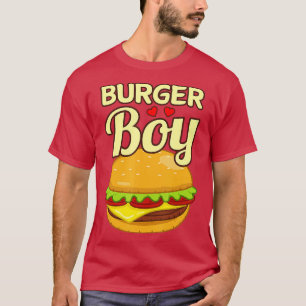 ハンバーガー少年チーズバーガー食べ物好き Tシャツ