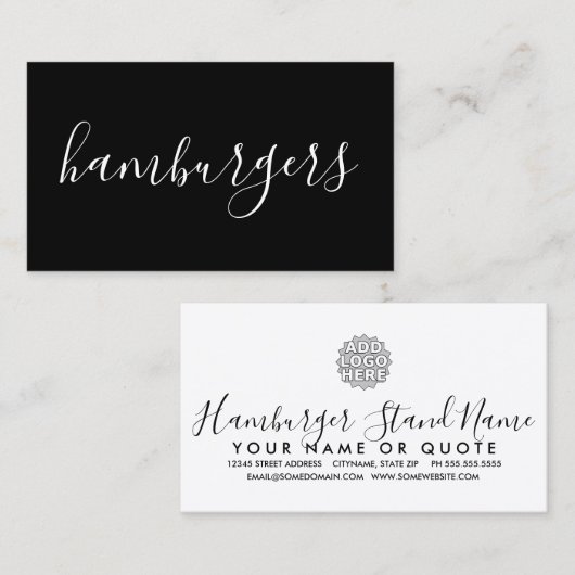 ハンバーガー手書 名刺 (正面/裏面)
