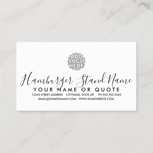 ハンバーガー手書 名刺 (裏面)