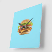 ハンバーガー時計 スクエア壁時計 (傾斜)