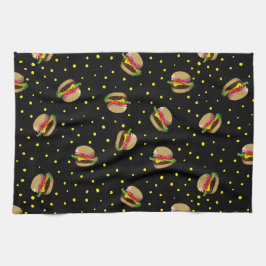 ハンバーガー模様 キッチンタオル