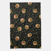 ハンバーガー模様 キッチンタオル (縦)