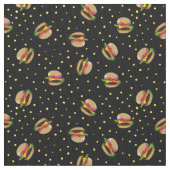 ハンバーガー模様 ファブリック (クローズアップ)