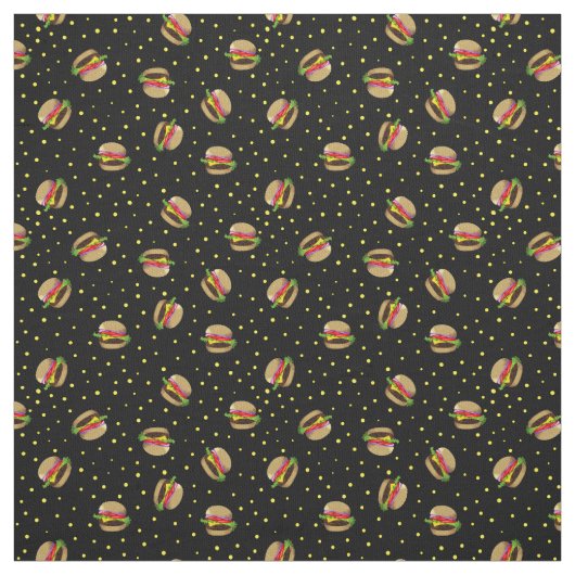 ハンバーガー模様 ファブリック (見本)