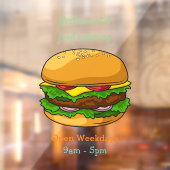 ハンバーガー漫画イラストレーション ウィンドウサイン (シート2)