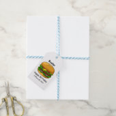 ハンバーガー漫画イラストレーション ギフトタグ (より糸付き)