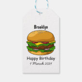 ハンバーガー漫画イラストレーション ギフトタグ (裏面)