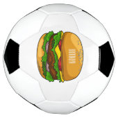 ハンバーガー漫画イラストレーション サッカーボール (回転)