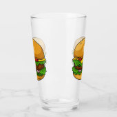 ハンバーガー漫画イラストレーション タンブラーグラス (左)