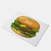 ハンバーガー漫画イラストレーション ドアマット (アングル)