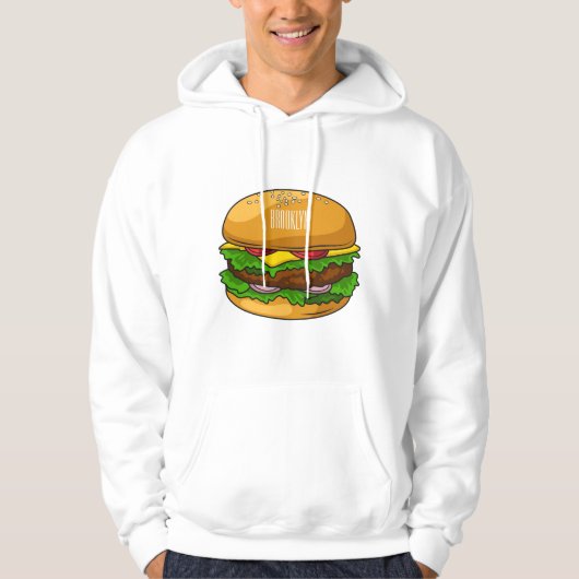 ハンバーガー漫画イラストレーション パーカ (正面)