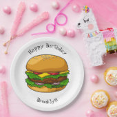 ハンバーガー漫画イラストレーション ペーパープレート (パーティー)