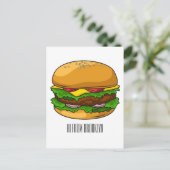 ハンバーガー漫画イラストレーション ポストカード (スタンド正面)