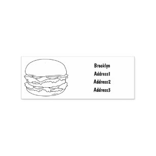 ハンバーガー漫画イラストレーション ラバースタンプ