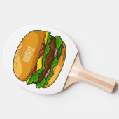 ハンバーガー漫画イラストレーション 卓球ラケット (横)