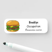 ハンバーガー漫画イラストレーション 名札 (インサイチュ)