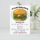 ハンバーガー漫画イラストレーション 招待状 (スタンド正面)