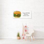 ハンバーガー漫画イラストレーション 横断幕 (インサイチュ)