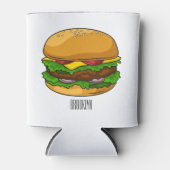 ハンバーガー漫画イラストレーション 缶クーラー (正面)