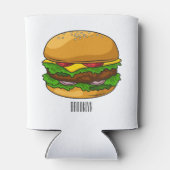 ハンバーガー漫画イラストレーション 缶クーラー (裏面)