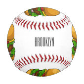 ハンバーガー漫画イラストレーション 野球ボール (裏面)