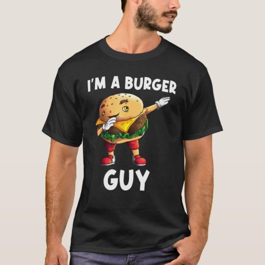 ハンバーガー男性へパバーガーチーズバーガー食品 Tシャツ (正面)