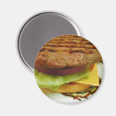 ハンバーガー肉パティパティレタス マグネット (正面/裏面)