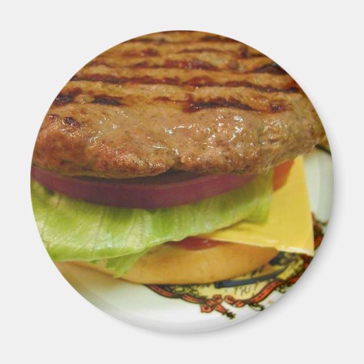 ハンバーガー肉パティパティレタス マグネット (正面)