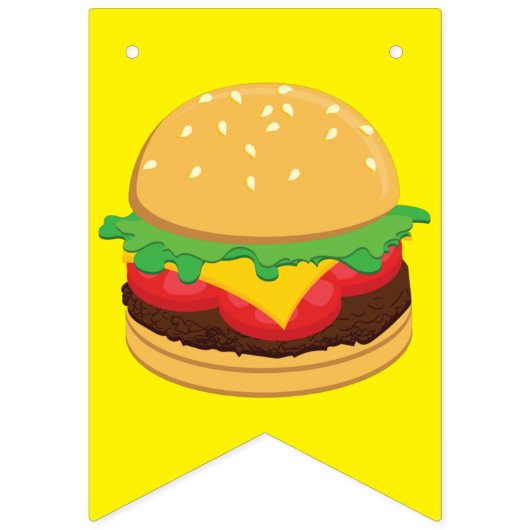 ハンバーガー誕生日パーティードバーガーズバンティングフラッグ バンティングフラッグ (第1の旗)