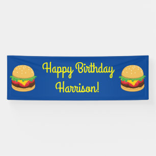 ハンバーガー誕生日パーティーバーガーバナー 横断幕