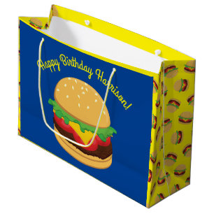 ハンバーガー誕生日パーティーバーガー ラージペーパーバッグ