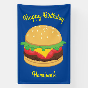 ハンバーガー誕生日パーティーバーガー 横断幕