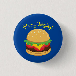 ハンバーガー誕生日パーティーバーガー 缶バッジ