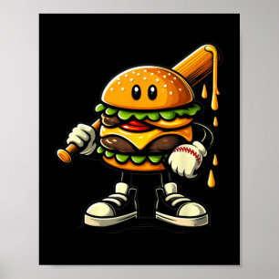 ハンバーガー遊チーズバーガーの販売選手 ポスター
