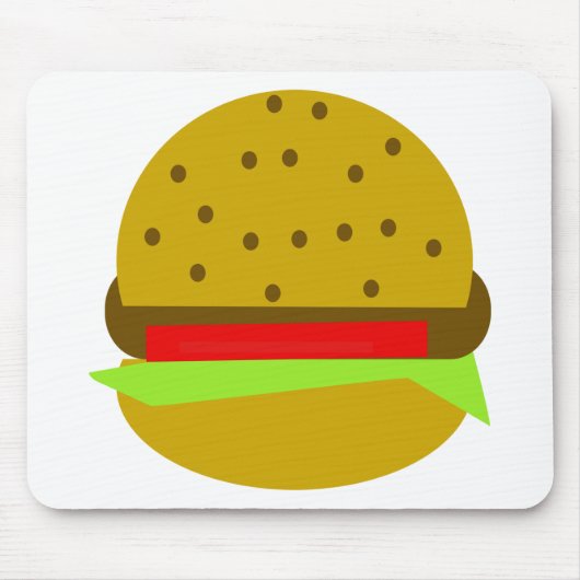 ハンバーガー食べ物ファストフード マウスパッド (正面)