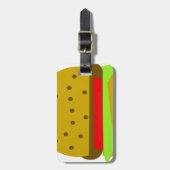 ハンバーガー食べ物ファストフード ラゲッジタグ (正面縦)