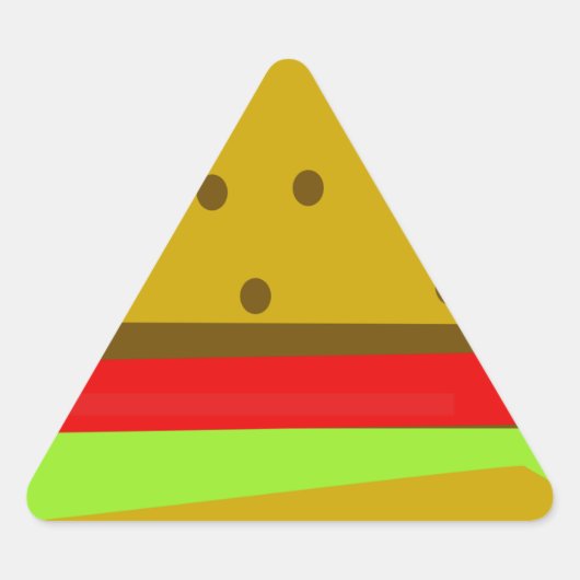 ハンバーガー食べ物ファストフード 三角形シール (正面)
