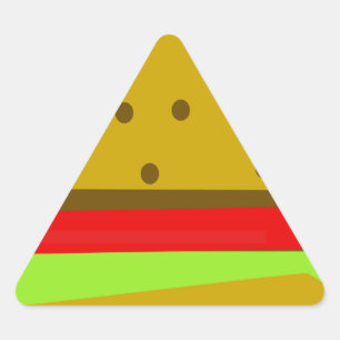ハンバーガー食べ物ファストフード 三角形シール