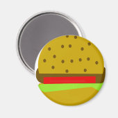 ハンバーガー食ファストフードバーガー マグネット (正面/裏面)