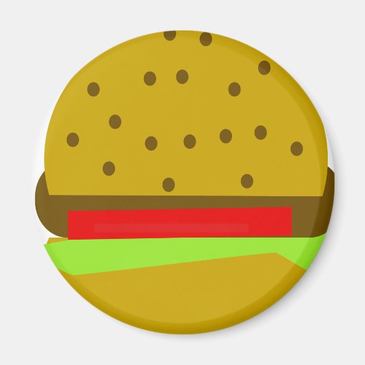 ハンバーガー食ファストフードバーガー マグネット (正面)