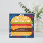ハンバーガー7月4日クックアウト 招待状 (スタンド正面)