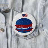 ハンバーガー7月4日グリッター 缶バッジ (インサイチュ)