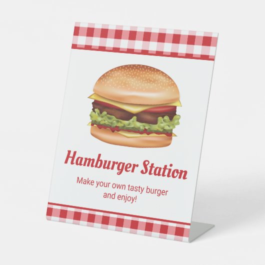 ハンバーガー・ステーション・バーガー・バー 自由にバーガーを作ろう 台座サイン (正面)