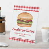 ハンバーガー・ステーション・バーガー・バー 自由にバーガーを作ろう 台座サイン (インサイチュ)