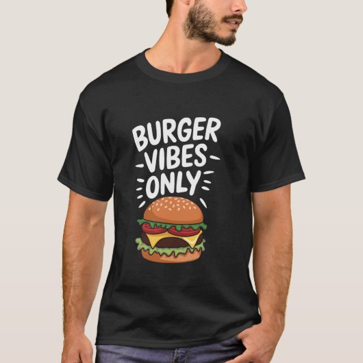 ハンバーガー+チーズバーガーのデザイン Tシャツ (正面)