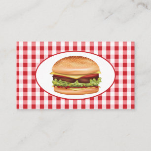 ハンバーガー デザイン ファストフード ダイナー または レストラン 名刺