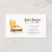 ハンバーガー/ファストフードレストランの水色 名刺 (正面)